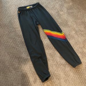 😎Aviator Nation- Charcoal Chevron 7 Stripe Sweatpants Medium joggers